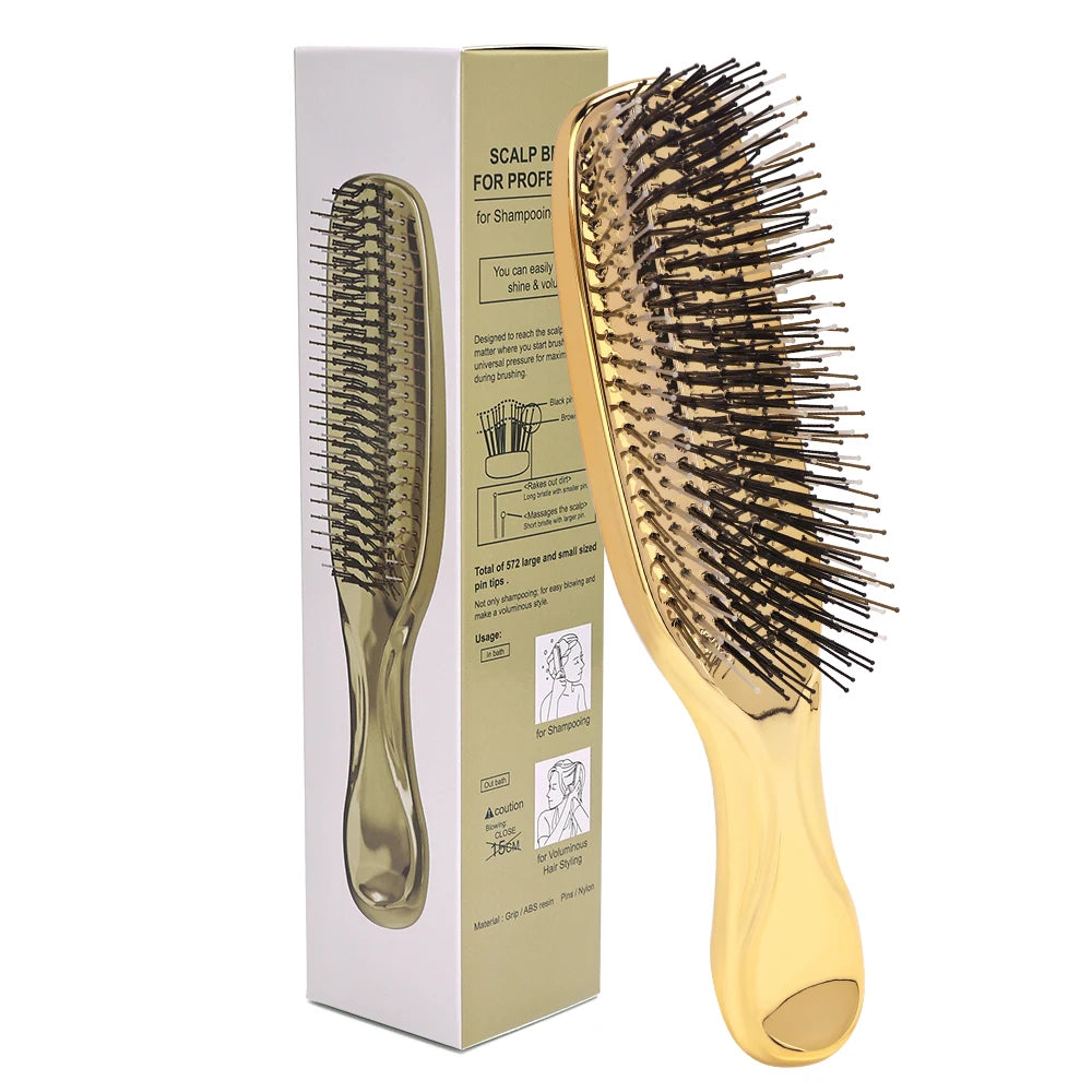 Professional Upscale Household Dry Wet Hairdressing Combs Hair Salon Electroplated Massage Comb Barbershop Styling Tools