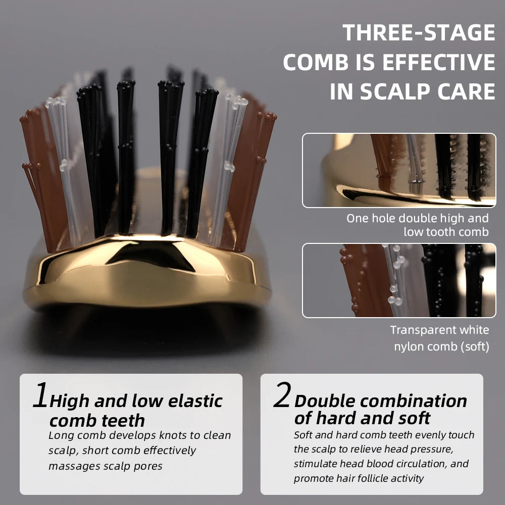 Professional Upscale Household Dry Wet Hairdressing Combs Hair Salon Electroplated Massage Comb Barbershop Styling Tools